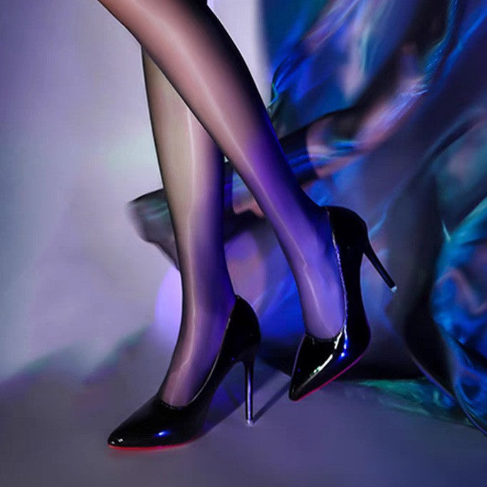 Sapatos femininos sexy de salto alto com sola vermelha, scarpin clássico, couro macio para outono, para uso em festas e casamentos.