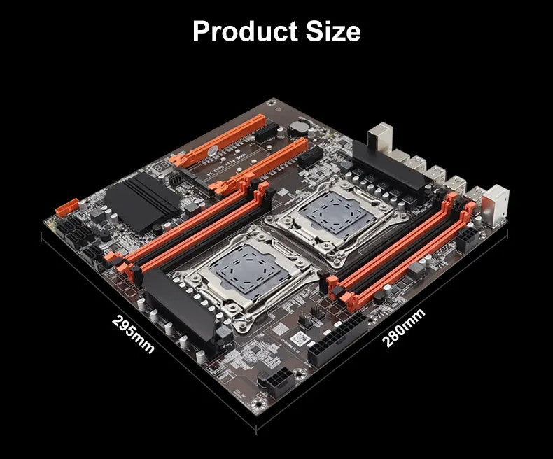 MOUGOl X99 Dual CPU Gaming Motherboard DDR4 M.2 NVME USB3.0 E-ATX LGA2011-3 Support Xeon E5 2680 V4 CPU Server Motherboard