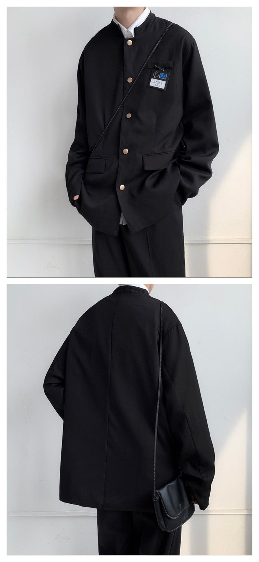 Japan Style School Uniform Jacket Stand Collar Men Women Tunic Suit Jacket DK Costume Black Coat With Nameplate High Version