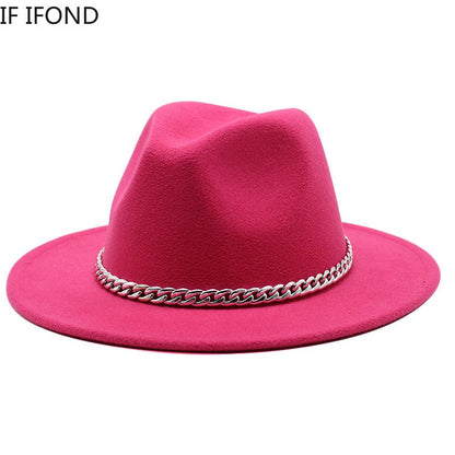 Big Size 59-61CM Fedoras Hats for Women Winter Fashion Formal Wedding Decorate Jazz Hats Men Panama Church Hat Chapeau Femme