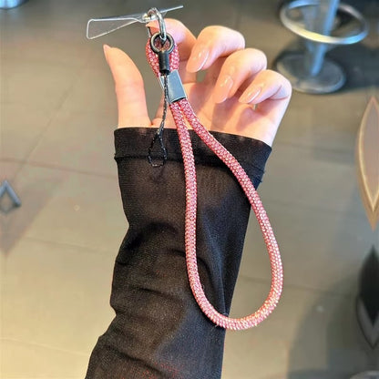 INS Glitter Phone Lanyard Phone Crystal Wrist Straps Keychain Anti-lost Rope For iPhone 16 Samsung Universal Bling Hanging Cord