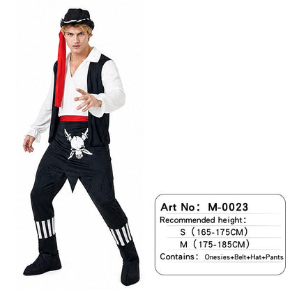 Pirates of the Caribbean cosplay costume Captain Jack Sparrow costume Halloween party performance men's suit
