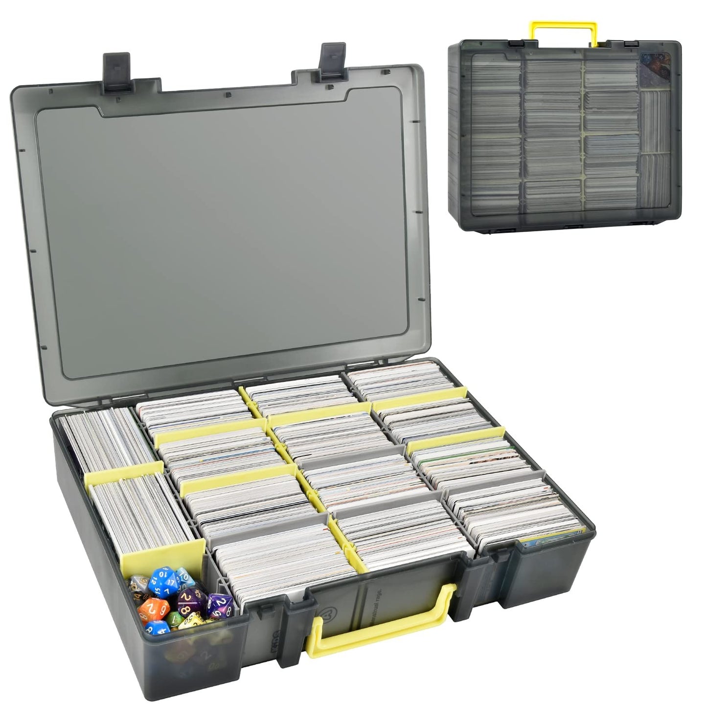 Caixa de armazenamento de cards de troca, porta-cartas de baralho para mais de 2300 cards, organizador compatível com PM TCG/para Yugioh/para CAH/para Phase 10