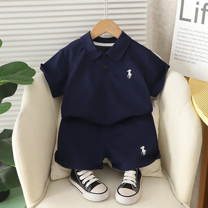 New Summer Children Boys Clothing Kids Cotton Polo T-Shirt Shorts 2Pcs/Set Toddler Casual Sport Suits Baby Clothes Tracksuits