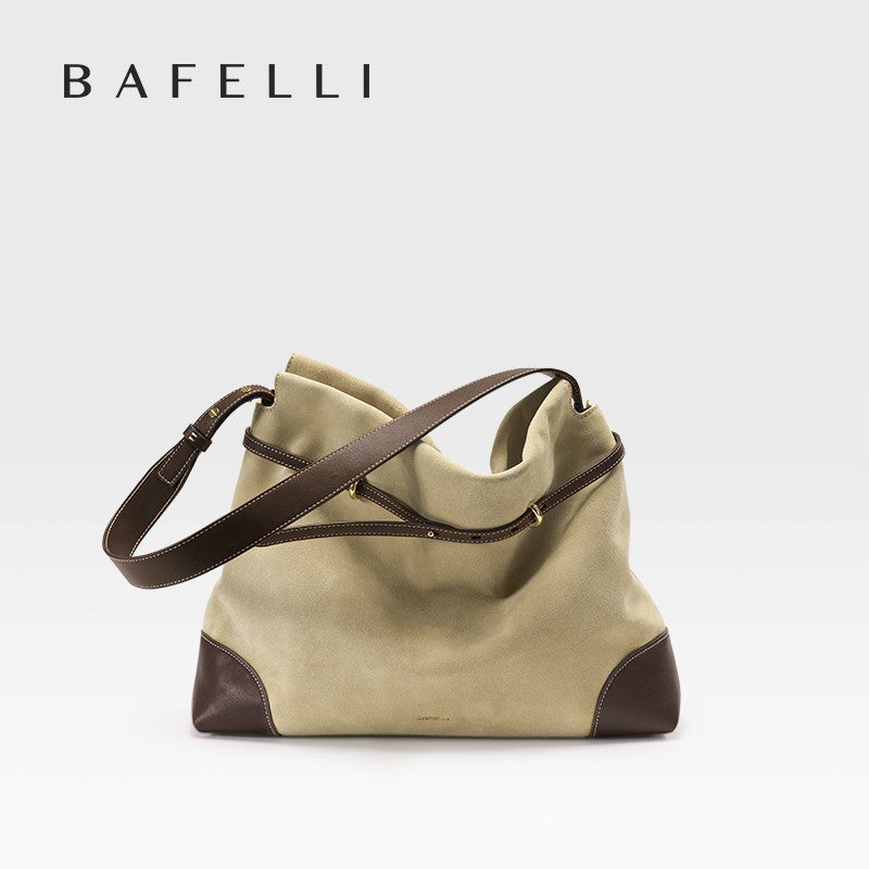 ?Genuine Suede Women's Bag Large Capacity Crossbody Underarm Tote for Commuting Multi-functional Hobo Bag