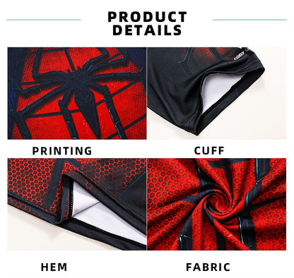 New Men Comics Cosplay Spiderman Iron Man Compression T-shirt Short Sleeve Sport Tees Tops Fitness Sportwear Marvel Clothes