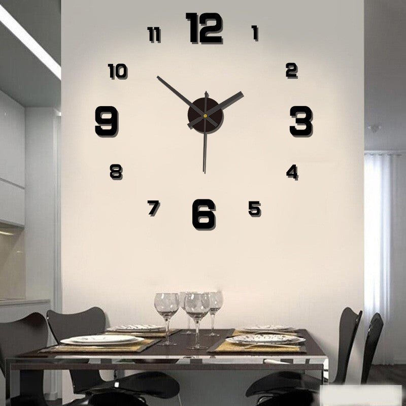 2025 3D Creative Frameless Wall Hanging Clock DIY Wall Stickers Home Mute Digital Clock Living Room Office Wall Decoration