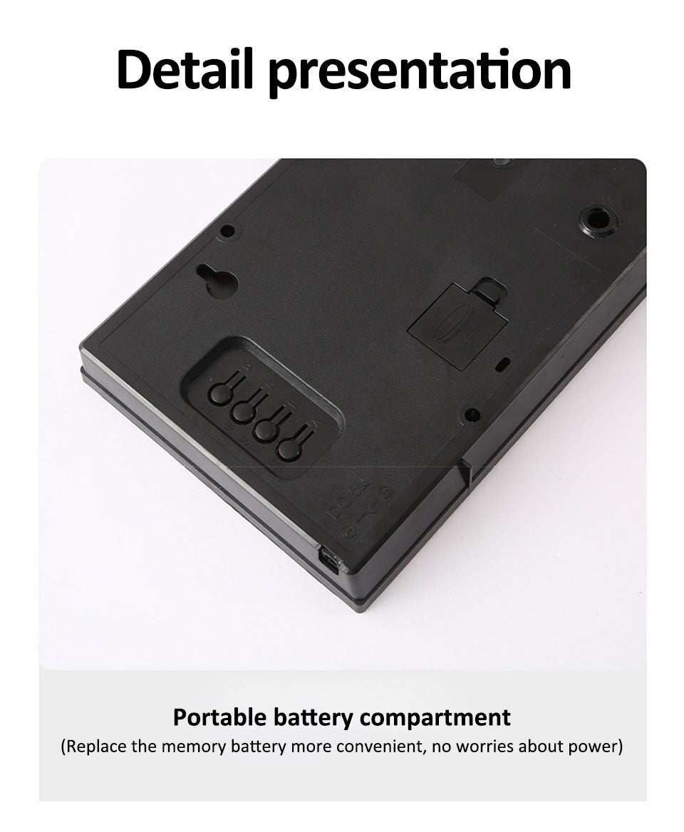 Digital Large Wall Clock Alarm Temperature Date Calendar Display 8 Sets of Alarm Clocks 14'' Electronic LED Clock Plug in Use