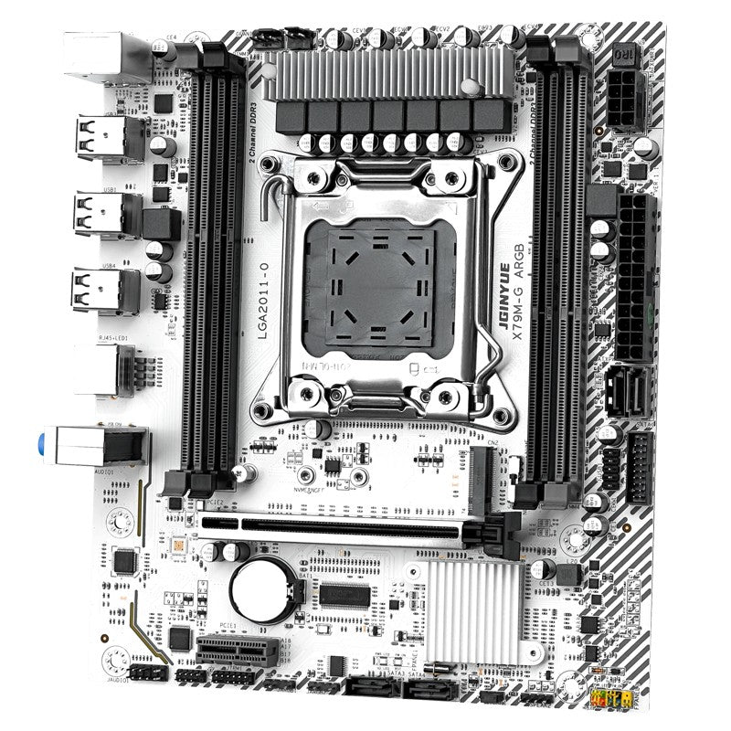 Placa-mãe JGINYUE X79M-G ARGB para CPU série E5 26XX V2 LGA2011 M-ATX DDR3 RAM interface TPM escritório doméstico loja jogar jogos