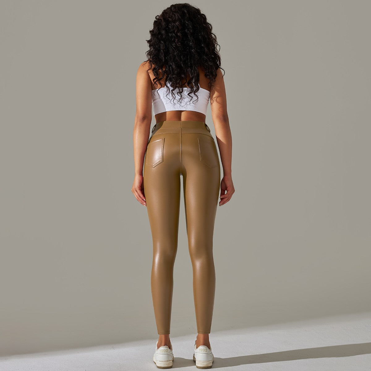 PU Leather Leggings Women Sexy Scrunch Butt Leggings Girls Faux Leather Pants High Waist Push Up Casual Leggings 6 Color