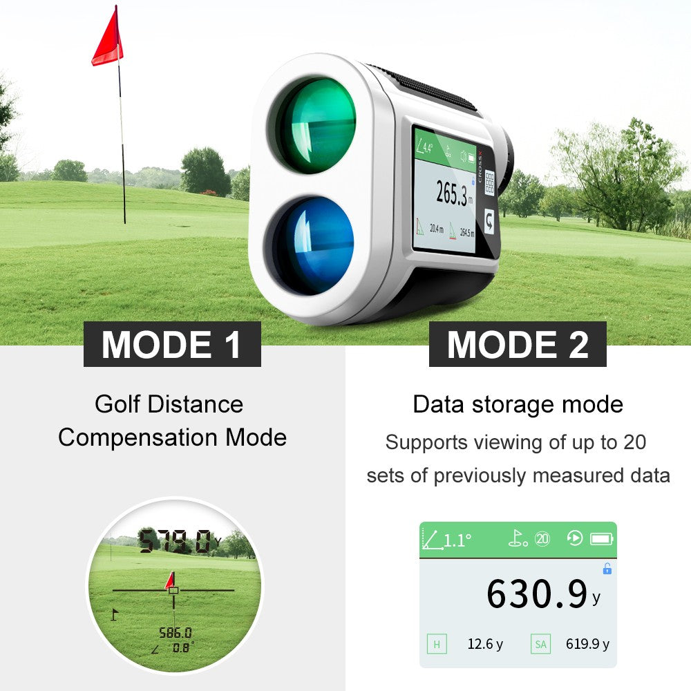Telêmetro a Laser com Compensação de Inclinação 650 Jardas Telêmetro de Golfe com Display Lateral Vibração de Bloqueio de Bandeira para Golfe