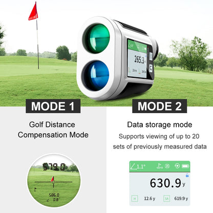 Telêmetro a Laser com Compensação de Inclinação 650 Jardas Telêmetro de Golfe com Display Lateral Vibração de Bloqueio de Bandeira para Golfe