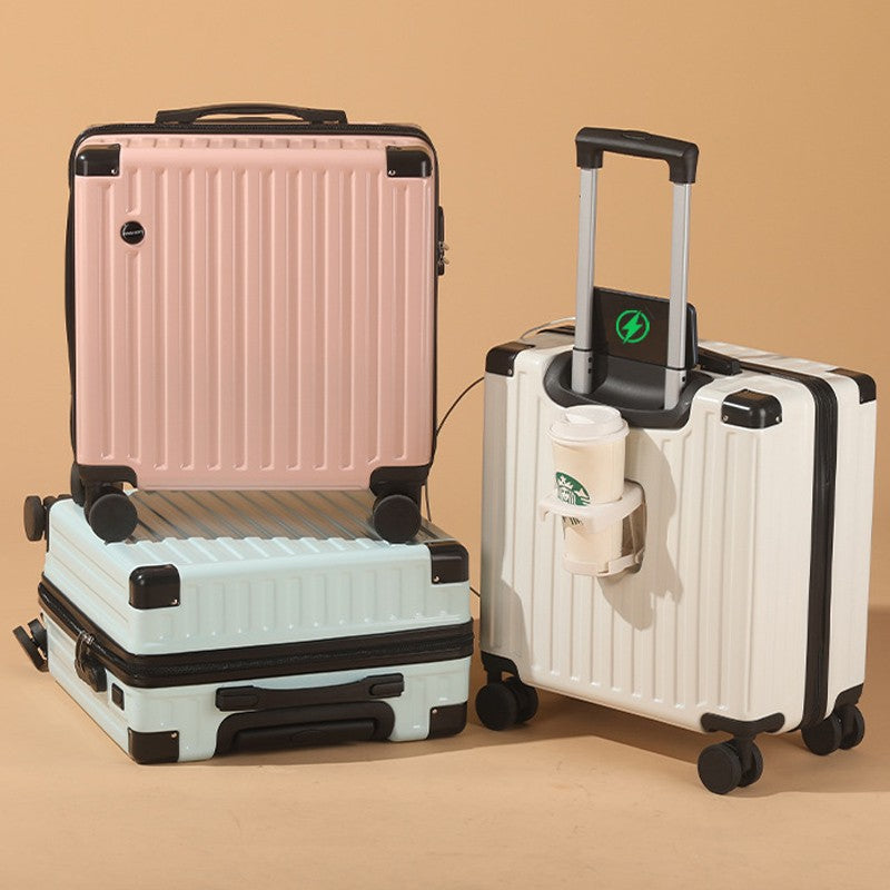 Mala de Bordo Pequena de 18 Polegadas ABS com Múltiplos Compartimentos e Divisória para Molhados e Secos para Viagens a Negócios e Viagens Curtas