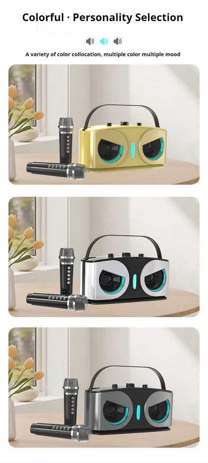 Karaokê Portátil Sem Fio Bluetooth Alto-Falante Com Microfone Máquina Subwoofer Caixa De Som Potente Música Bocina Áudio