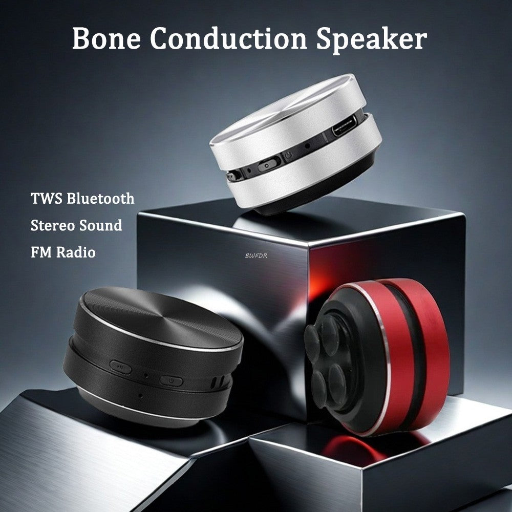 Mini Alto-falante de Condução Óssea Quente Bluetooth-Compatível TWS Som Estéreo Sem Fio Alto-falante Com Rádio FM Dropshipping Atacado