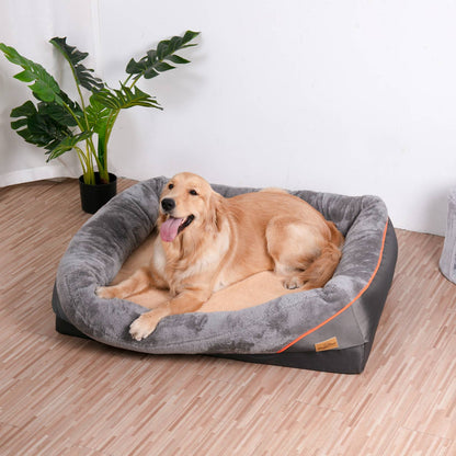 Cama para cachorro Super Macia Espuma Ortopédica para Pet Tamanhos L XL 2XL 3XL com Suporte Acolchoado de Algodão e Capa Removível
