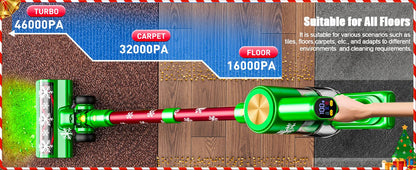 Cordless Vacuum Cleaner, 46Kpa/500W/55Mins Vacuum Cleaners for Home, Self-Standing Rechargeable Vacuum, Christmas Gifts