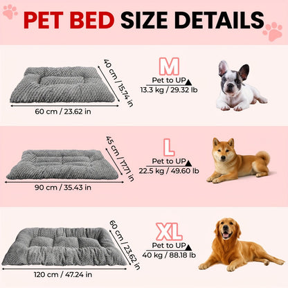 Cama para Cães com Almofada Extra Grande para Caixas de Transporte, Borda Elevada, Colchão de Poliéster Ultramacio com Travesseiro para Cães Pequenos, Médios e Grandes
