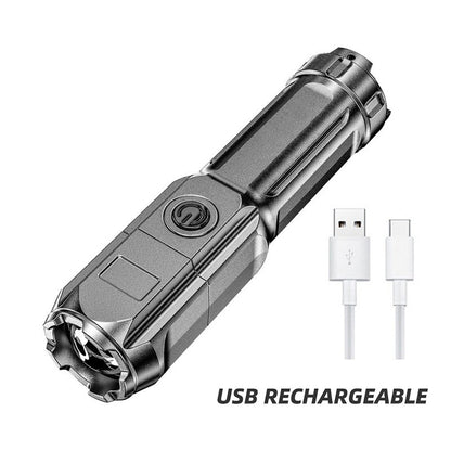 Portable Strong Light Flashlight Rechargeable USB 18650 Waterproof Zoom Fishing Hunting Camping 1 Lumens LED Tactical Flashlight