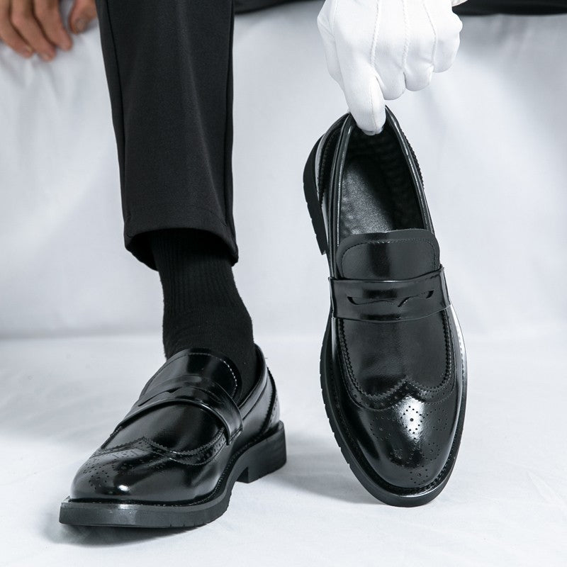 Men's Autumn Casual Leather Shoes Business Lazy Wedding Work Formal Comfortable Breathable Leather Footwear for Men