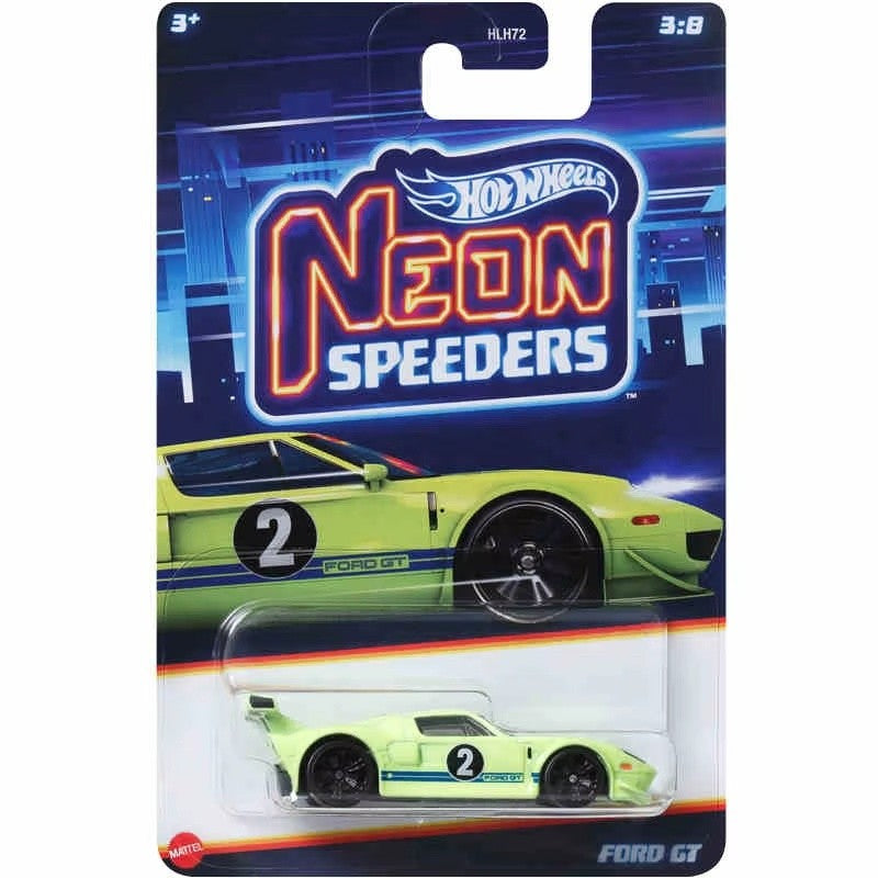 Hot Wheels Neon Speeders Series 8 Diecast Car Set 1/64 Scale Models Mazda RX-7 Datsun 510 B C D HLH72 Collectible Toy Xmas Gifts