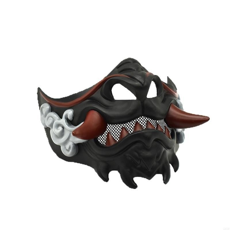 Devil Samurais Mask Halloween Cosplay Mask Half Face Mask Masquerade Mask Party Mask Japanese Mask for Carnivals