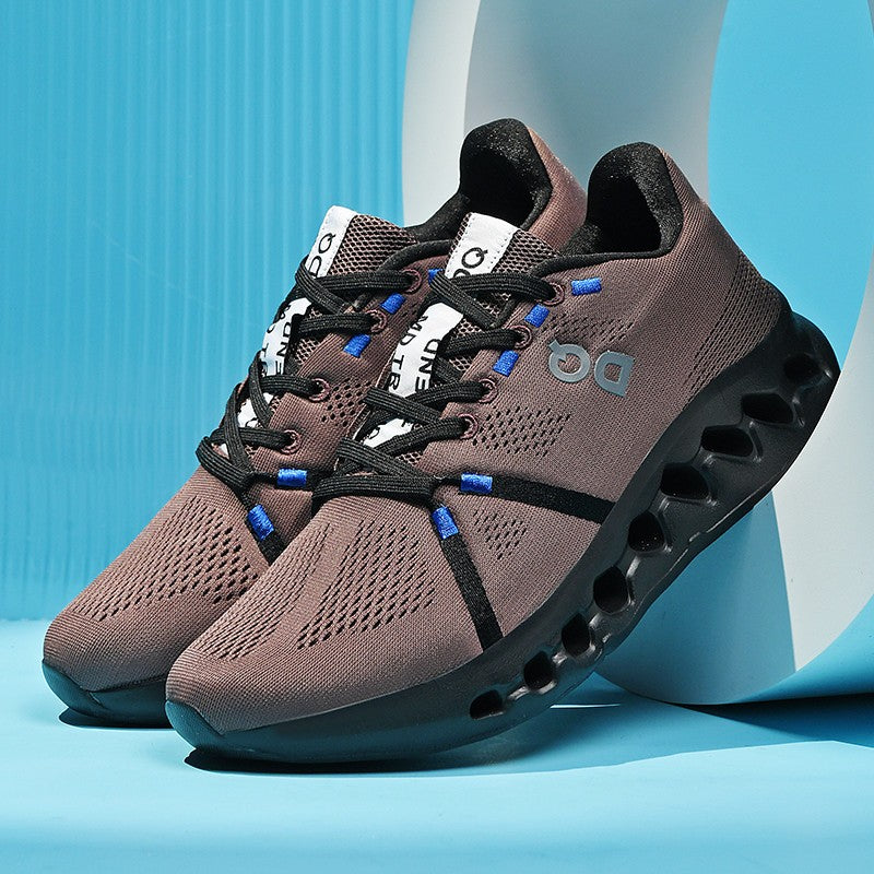 Tênis Masculino com Fivela Giratória, Sapatos Esportivos Leves de Primavera, Casuais, Respiráveis, para Corrida, Versáteis, Estilo Daddy Shoes