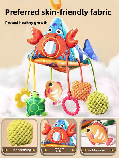Brinquedos de Chocalho para Bebês Animais de Berço Carrinho de Bebê para Recém-Nascidos Brinquedos de Boneca de Pelúcia Educativos para Treinamento de Habilidades de Agarrar para Bebês de 0 a 12 Meses