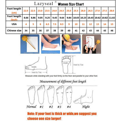 LazySeal Winter Long Boot Shoes Women White Lace Up Zip Height Increasing Pu Leather Shoes Plush Botas Mujer Big Size 43