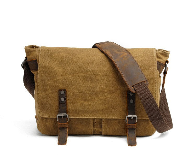 New Fashion Thick Wax Canvas Men Shoulder bag Messenger bag Men Crossbody Bag Vintage male Leisure Sling bag Casual Boy
