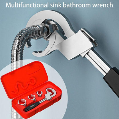 Chave de Tubo de Água Ajustável Multifuncional Chave Dentada em Arco Circular para Torneira de Banheiro Kit de Manutenção Manual