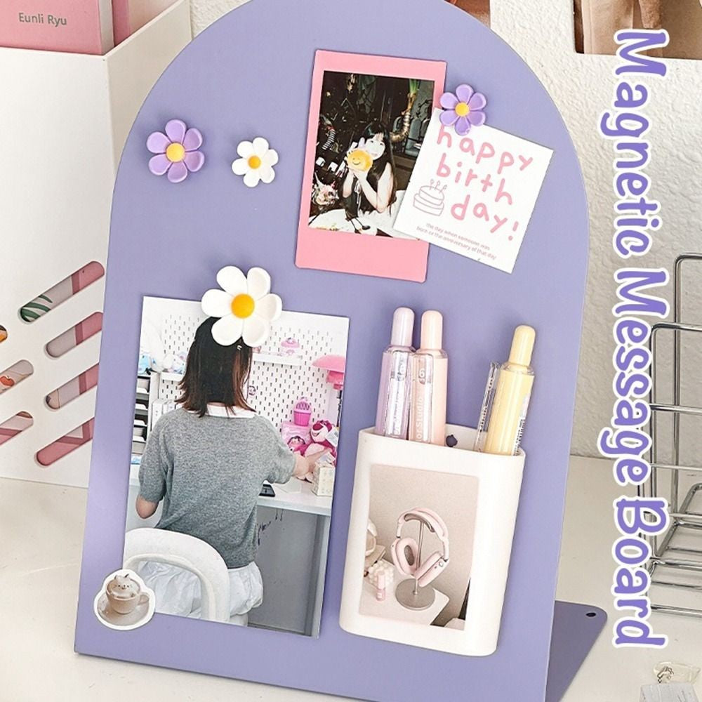 Creative Large Capacity Desktop Message Board Vertical Curved Storage Board Note Board Office Home Desktop Ornament