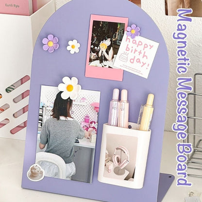 Creative Large Capacity Desktop Message Board Vertical Curved Storage Board Note Board Office Home Desktop Ornament