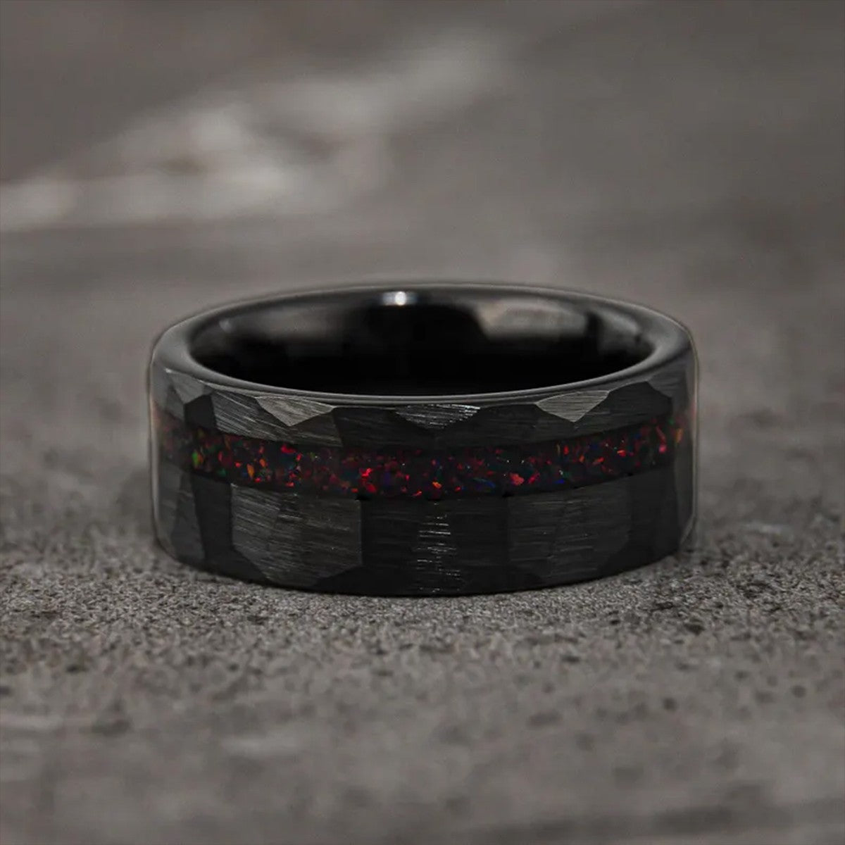 Anéis de Tungstênio Preto 8MM anéis de compromisso masculinos de moda joias masculinas alianças de casamento opala anéis de noivado presente