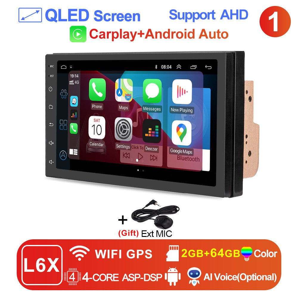LEHX Universal 7 Inch 2 din Android 15 Car Radio 2.5D QLED Screen Car Multimedia Player Carplay Android Auto Stereo Autoradio
