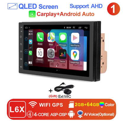 LEHX Universal 7 Inch 2 din Android 15 Car Radio 2.5D QLED Screen Car Multimedia Player Carplay Android Auto Stereo Autoradio