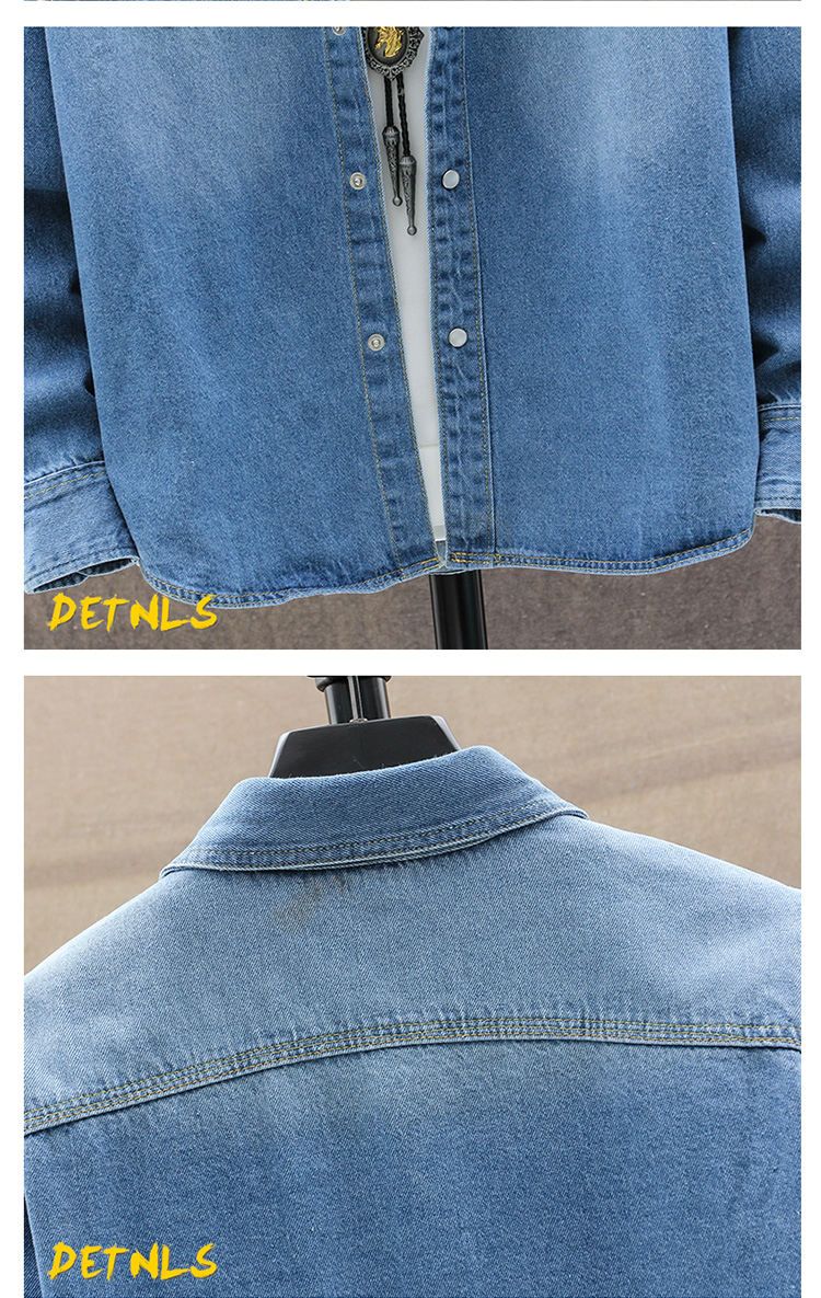 2025 Autumn New style high quality Denim shirts Men's fashion Casual Long Sleeve