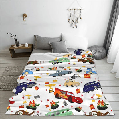 Cars Lightning McQueen 95 Flannel Blanket Life Is A Highway Super Warm Throw Blanket for Couch Bed Picnic Bedspread Sofa Bed