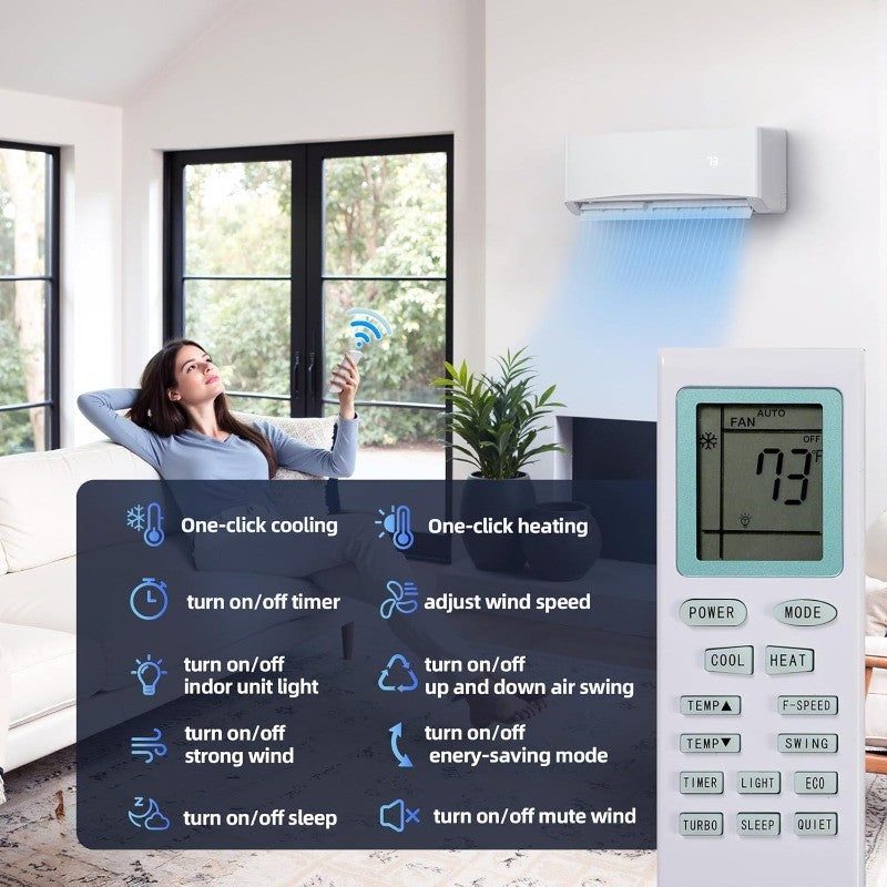 Ar Condicionado e Aquecedor Mini Split de 12000BTU, Sistema Inversor de 115V 17 SEER2, Cobre Até 70m², Instalação Completa