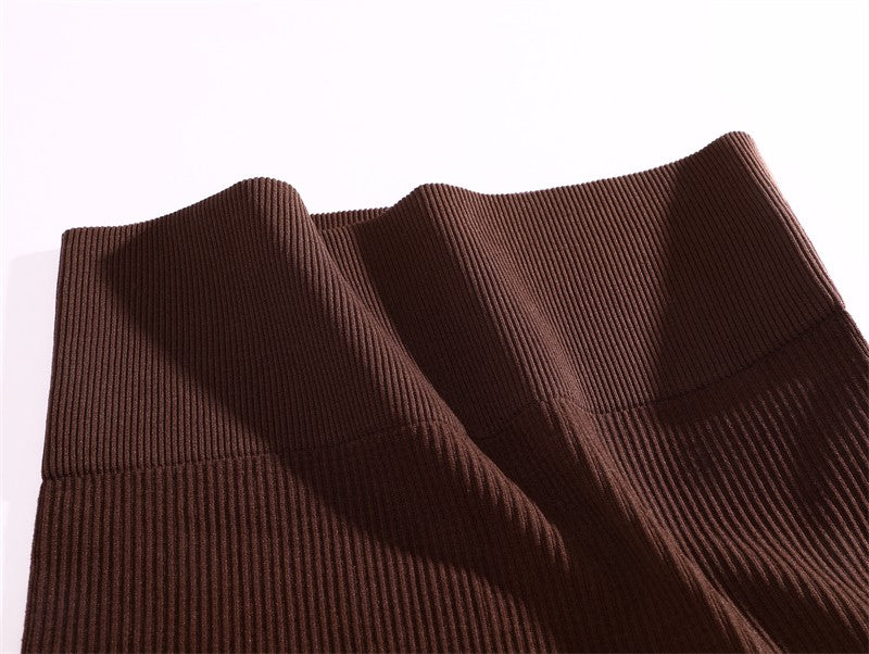 Women's High Waist Ribbed Striped Mini Skirt Tight Night Club Party Pencil Skirt Casual Short Skirt Sexy Solid Color Bodycon New