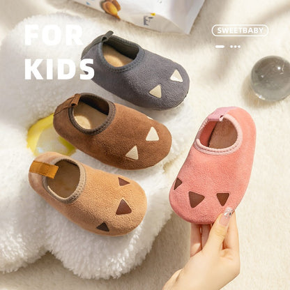 Children Indoor Shoes With Soft Soles, Kids Anti Slip And Breathable  Plush Floor Shoes, Boys And Girls Winter Cotton Shoes