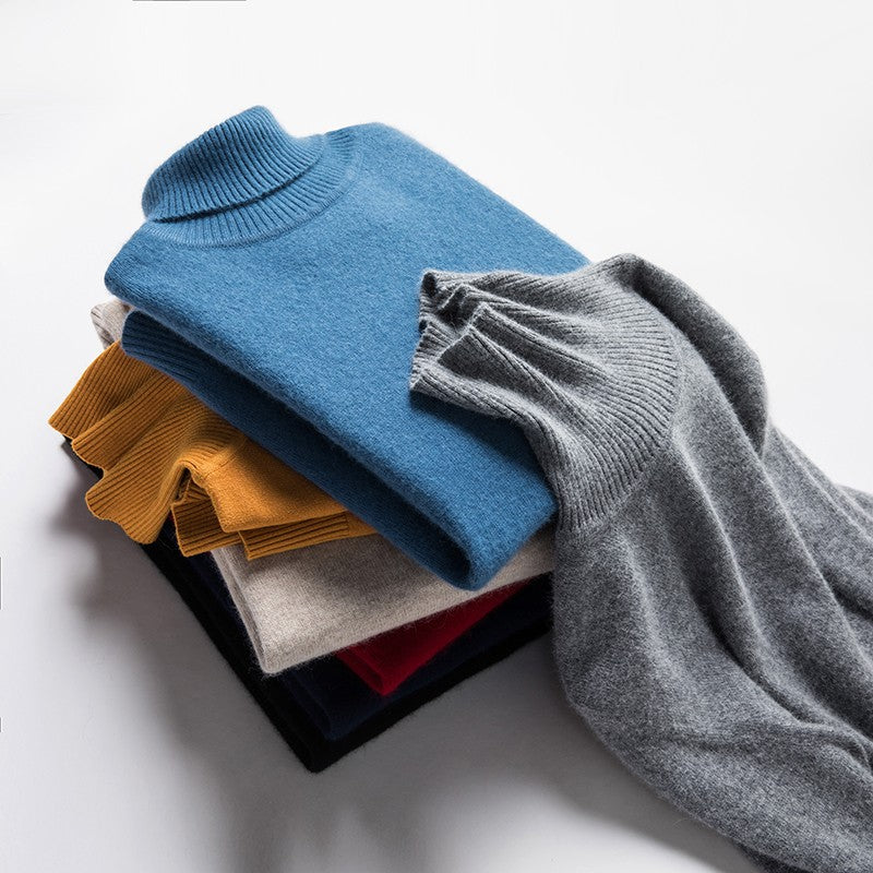 Hot Sales Winter New Men's High Collar Pullover Knitted Sweater Original Design Letter Print Warm Business Versatile Men'swear