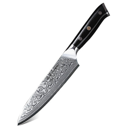 TURWHO Melhores Utensílios de Cozinha de 1 ou 7 Peças, Conjunto Profissional de Aço Damasco de 67 Camadas Com Excelente Bloco de Facas de Madeira de Acácia