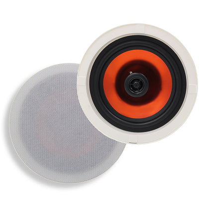 Herdio 2PCS 6.5 polegadas Áudio Doméstico 300W Caixa de Som Bluetooth para Embutir no Teto Sistema de Som Embutido para Cozinha, Quarto e Banheiro