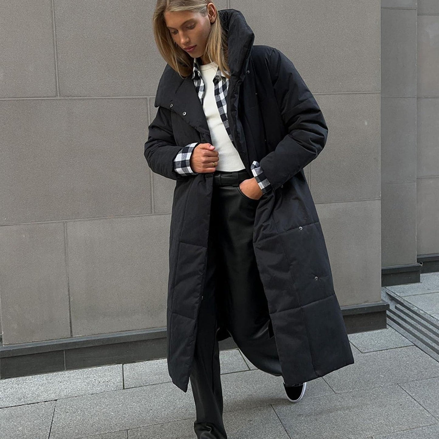 New Winter Women's Large Quilt Cotton Clothes Fashion Loose Long Overcoat Warm Cotton Jacket Female Cold Padded Jacket ?? ????