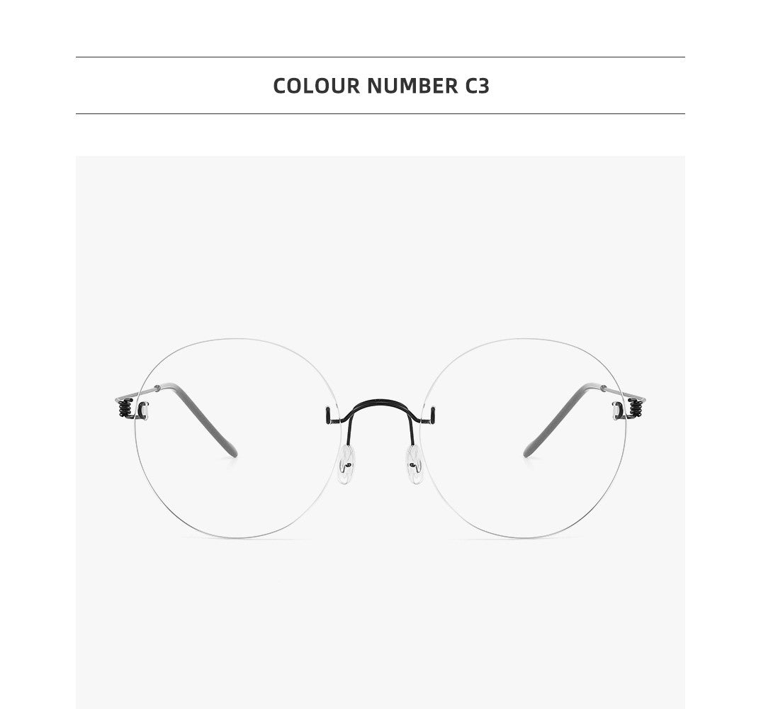 Round Blue Light Glasses Women Screwless Eyeglasses Frame Men 2025 New Women Round Denmark Korean Glasses Frame Vintage Eyewear