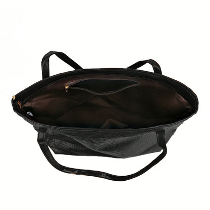 Stylish Women's Tote Bag, Retro Crocodile Pattern Handbag Shoulder Bag, Suitable for Shopping, Dating, Outings, Work Commuting