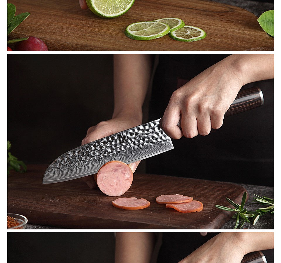 XINZUO 1-5 PCS Kitchen Knives Set VG10 Damascus Stainless Steel Sharp Chef Santoku Nakiri Slicing Paring Knife Pakkawood Handle