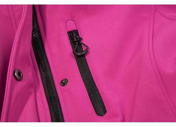 Women's Hiking Jacket Long Soft Shell Fleece Outdoor Windbreaker Camping Trekking Climbing Female Coats Winter