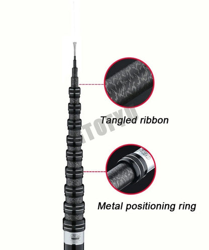 Conjunto Ultraleve de Vara de Pesca e Carretilha Oca de Múltiplas Posições de Alto Carbono Variável 4.5-10M Super Rígida para Rio